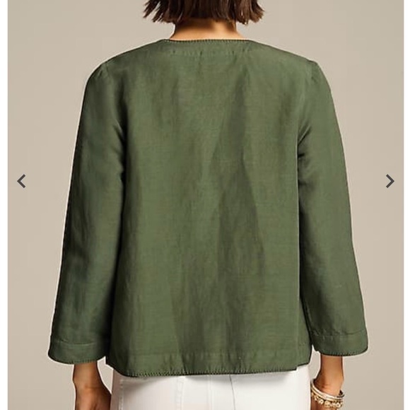 J Jill Olive Green Open Front Jacket - Picture 3 of 9